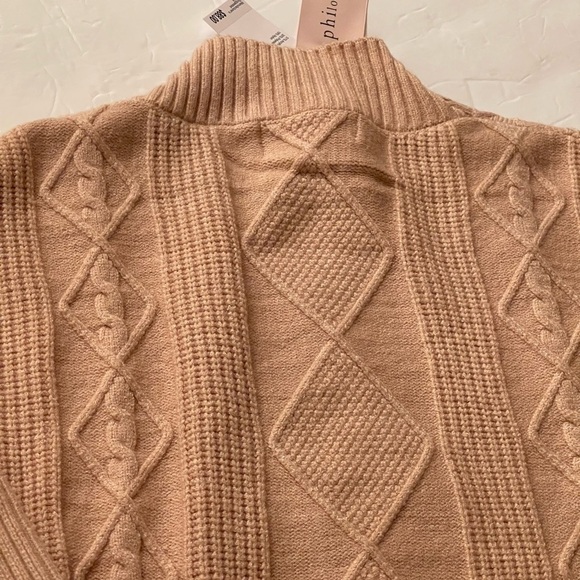Philosophy Sweater Large Beige Cable Net NWT - Picture 5 of 14